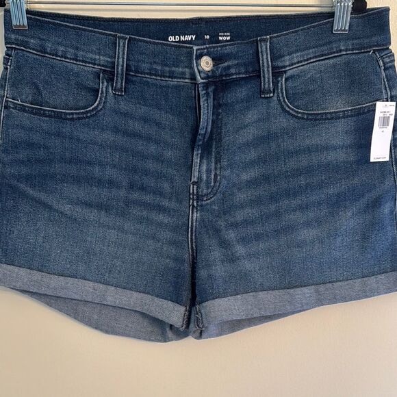Old Navy Pants - Old Navy Blue Jean Shorts Cuffed Hem Relaxed Fit
